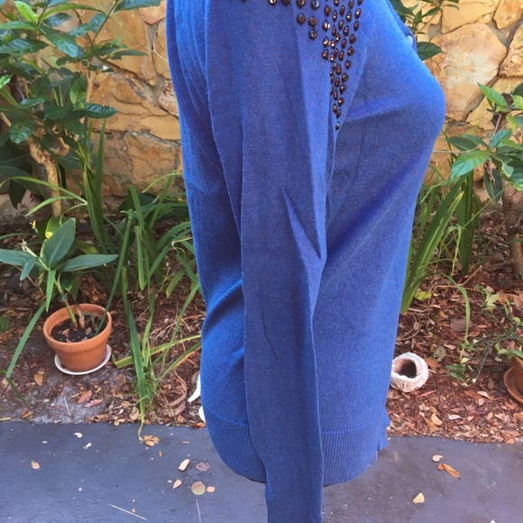 Merona Blue & Black Cotton Short Cardigan Sweater Sz XS - Picture 4 of 5